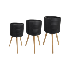 Gabi Pot On Feet Black (set of 3)