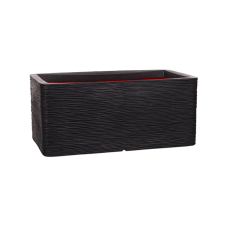 Capi Nature Rib NL Planter Rectangle Black